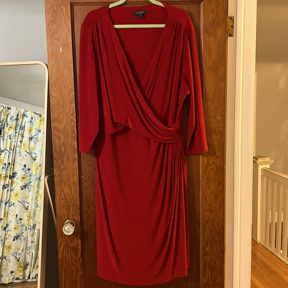 RALPH LAUREN Plus Size red Wrap dress— Excellent condition!!